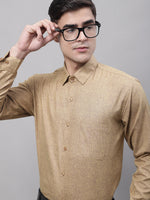 Thumbnail for Jainish Men's Brown Cotton Solid Formal Shirt - Distacart