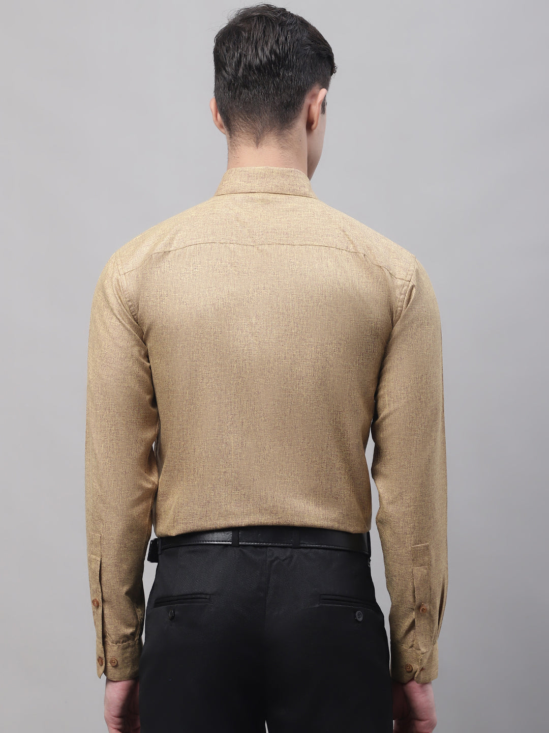 Jainish Men's Brown Cotton Solid Formal Shirt - Distacart