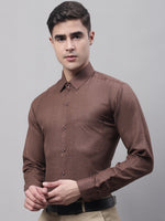 Thumbnail for Jainish Men's Coffee Brown Cotton Solid Formal Shirt - Distacart