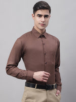 Thumbnail for Jainish Men's Coffee Brown Cotton Solid Formal Shirt - Distacart