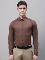 Thumbnail for Jainish Men's Coffee Brown Cotton Solid Formal Shirt - Distacart
