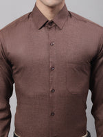 Thumbnail for Jainish Men's Coffee Brown Cotton Solid Formal Shirt - Distacart
