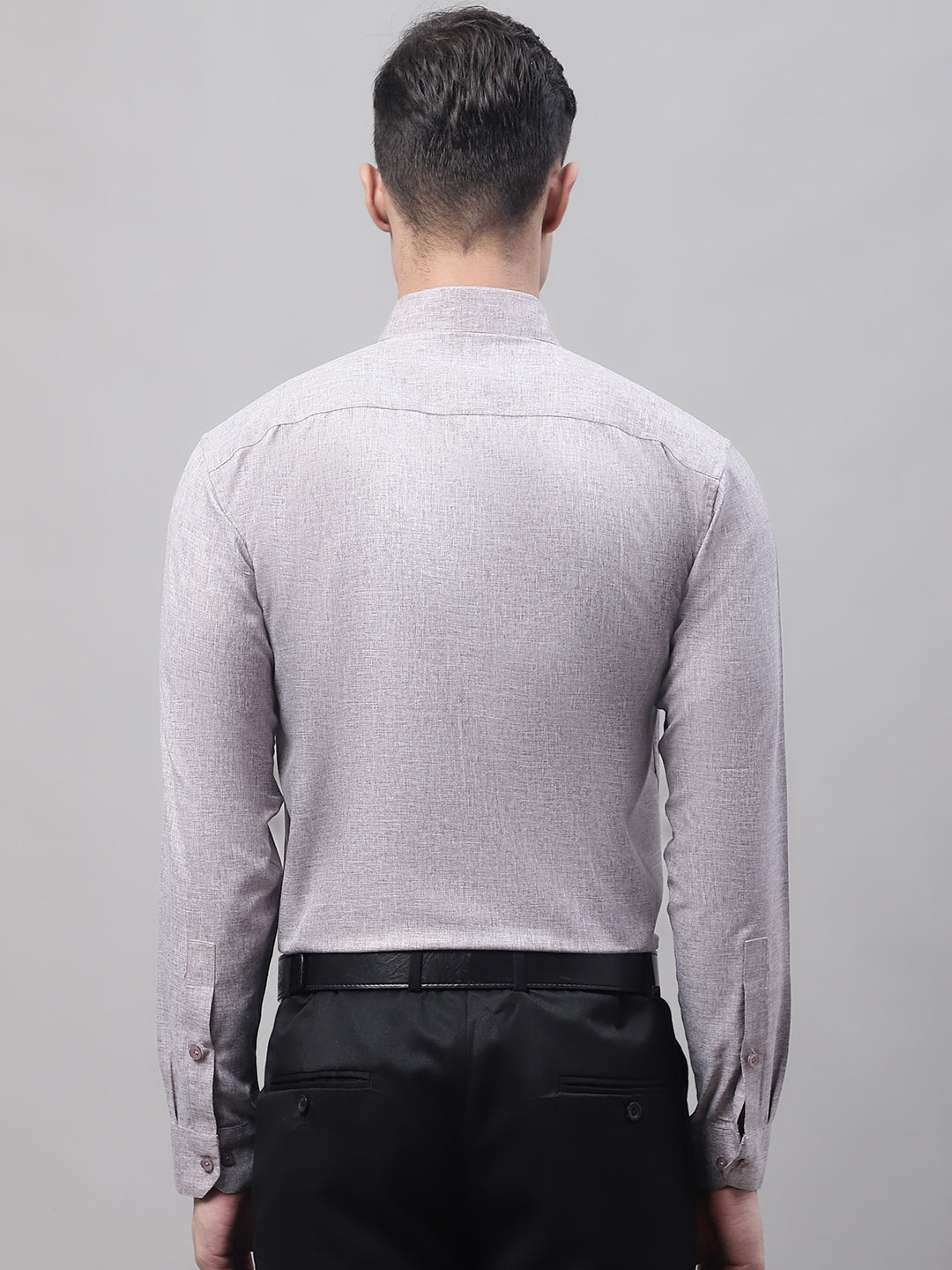 Jainish Men's Grey Cotton Solid Formal Shirt - Distacart