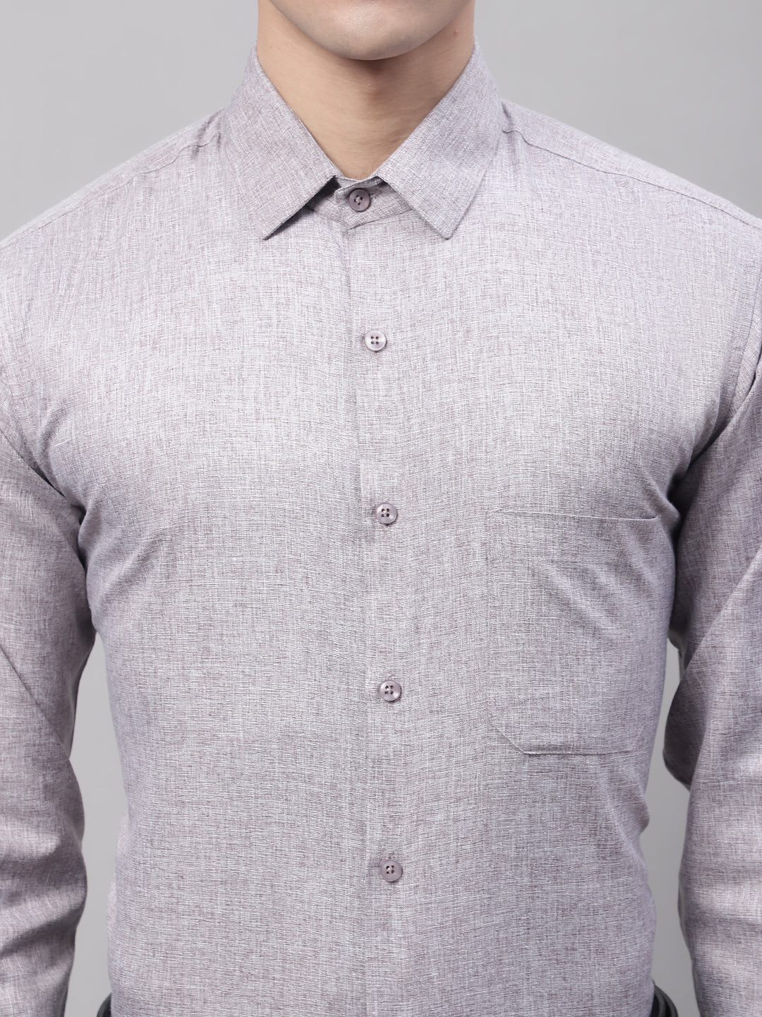 Jainish Men's Grey Cotton Solid Formal Shirt - Distacart