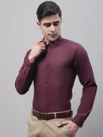Thumbnail for Jainish Men's Maroon Cotton Solid Formal Shirt - Distacart