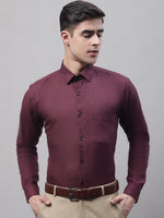 Thumbnail for Jainish Men's Maroon Cotton Solid Formal Shirt - Distacart