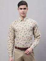 Thumbnail for Jainish Men's Beige Regular Fit Printed Pure Cotton Formal Shirt - Distacart