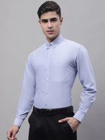 Thumbnail for Jainish Men's Blue Cotton Solid Formal Shirt - Distacart