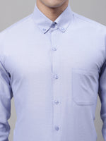 Thumbnail for Jainish Men's Blue Cotton Solid Formal Shirt - Distacart