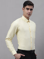 Thumbnail for Jainish Men's Lemon Cotton Solid Formal Shirt - Distacart