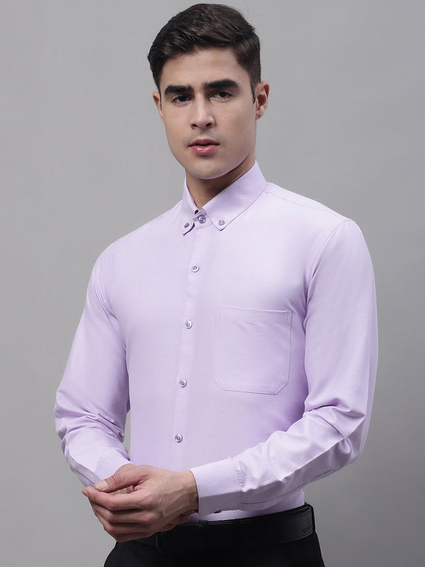 Jainish Men's Light Purple Cotton Solid Formal Shirt - Distacart