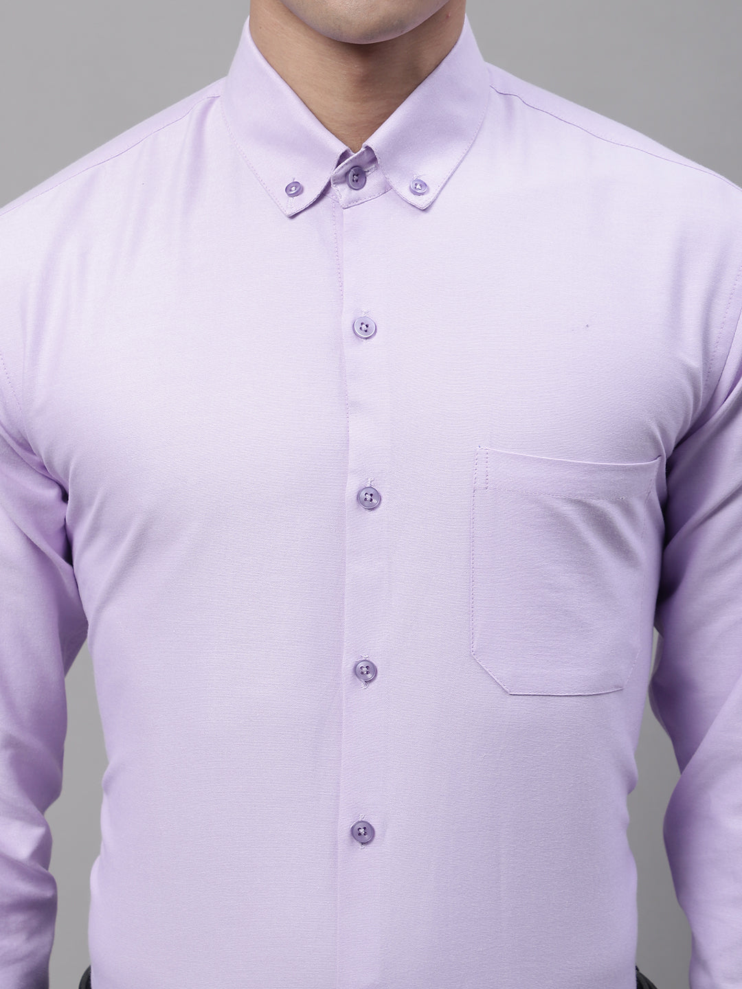 Jainish Men's Light Purple Cotton Solid Formal Shirt - Distacart