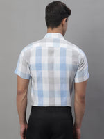 Thumbnail for Jainish Men's Pure Cotton Checked Formal Shirts - Blue - Distacart