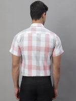 Thumbnail for Jainish Men's Pure Cotton Checked Formal Shirts - Pink - Distacart