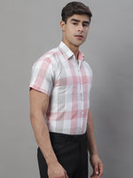 Thumbnail for Jainish Men's Pure Cotton Checked Formal Shirts - Pink - Distacart