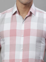 Thumbnail for Jainish Men's Pure Cotton Checked Formal Shirts - Pink - Distacart