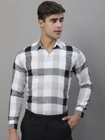 Thumbnail for Jainish Men's Pure Cotton Checked Formal Shirts - Black - Distacart
