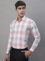Thumbnail for Jainish Men's Pure Cotton Checked Formal Shirts - Pink - Distacart