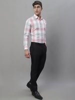 Thumbnail for Jainish Men's Pure Cotton Checked Formal Shirts - Pink - Distacart