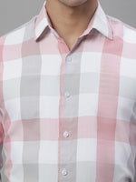 Thumbnail for Jainish Men's Pure Cotton Checked Formal Shirts - Pink - Distacart