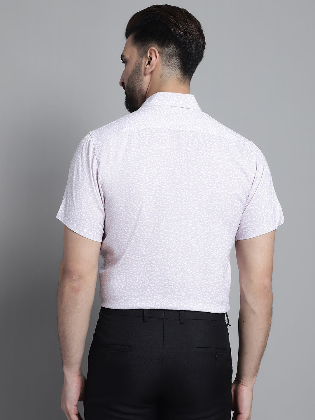 Jainish Men's Printed Formal Shirt - Purple - Distacart