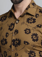 Thumbnail for Jainish Men's Floral Printed Formal Shirt - Mustard - Distacart