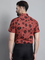 Thumbnail for Jainish Men's Floral Printed Formal Shirt - Rust - Distacart