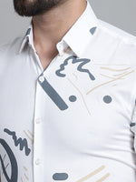 Thumbnail for Jainish Men's Printed Formal Shirt - White - Distacart