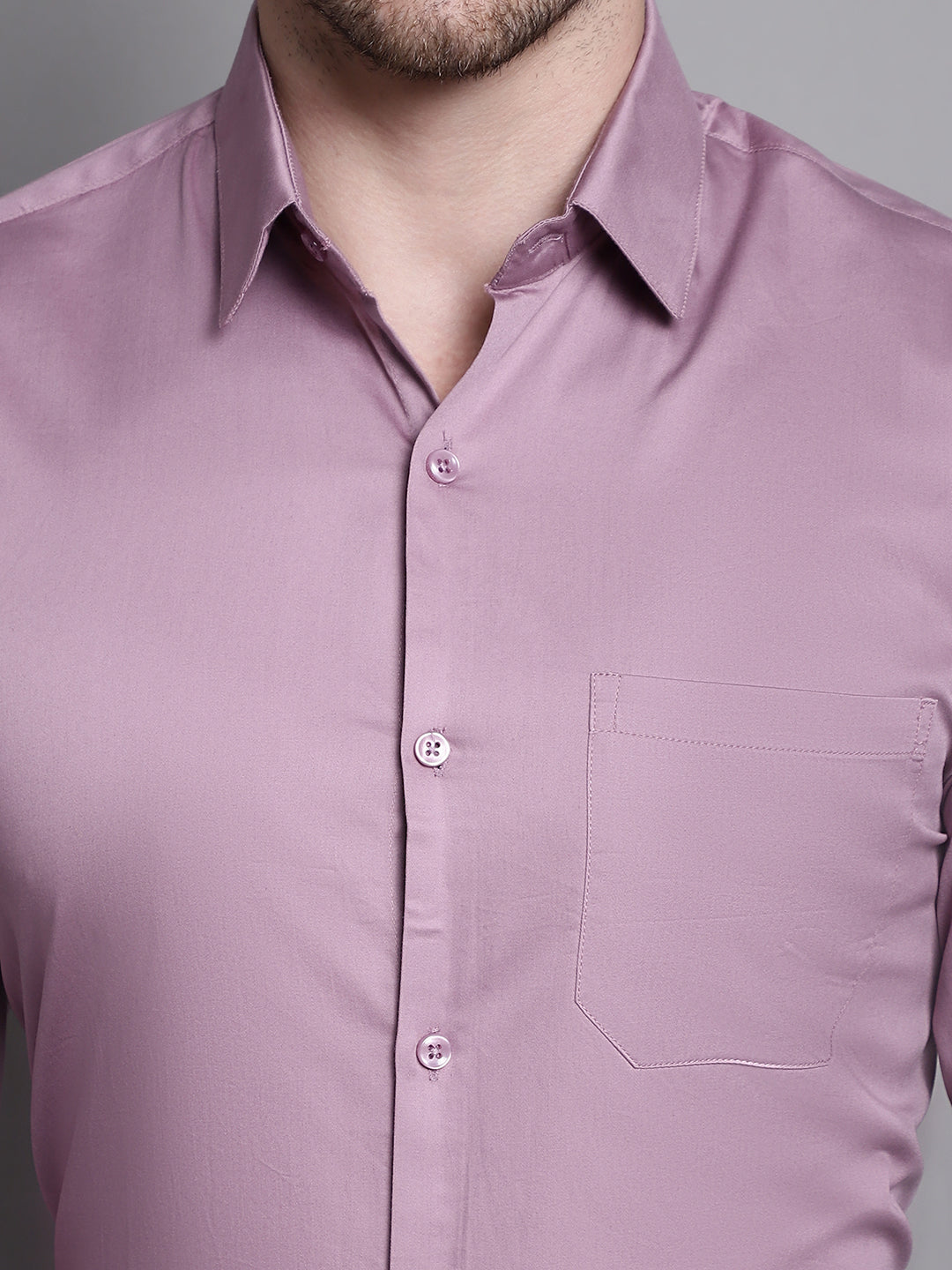 Jainish Men's Cotton Solid Formal Shirt - Magenta - Distacart