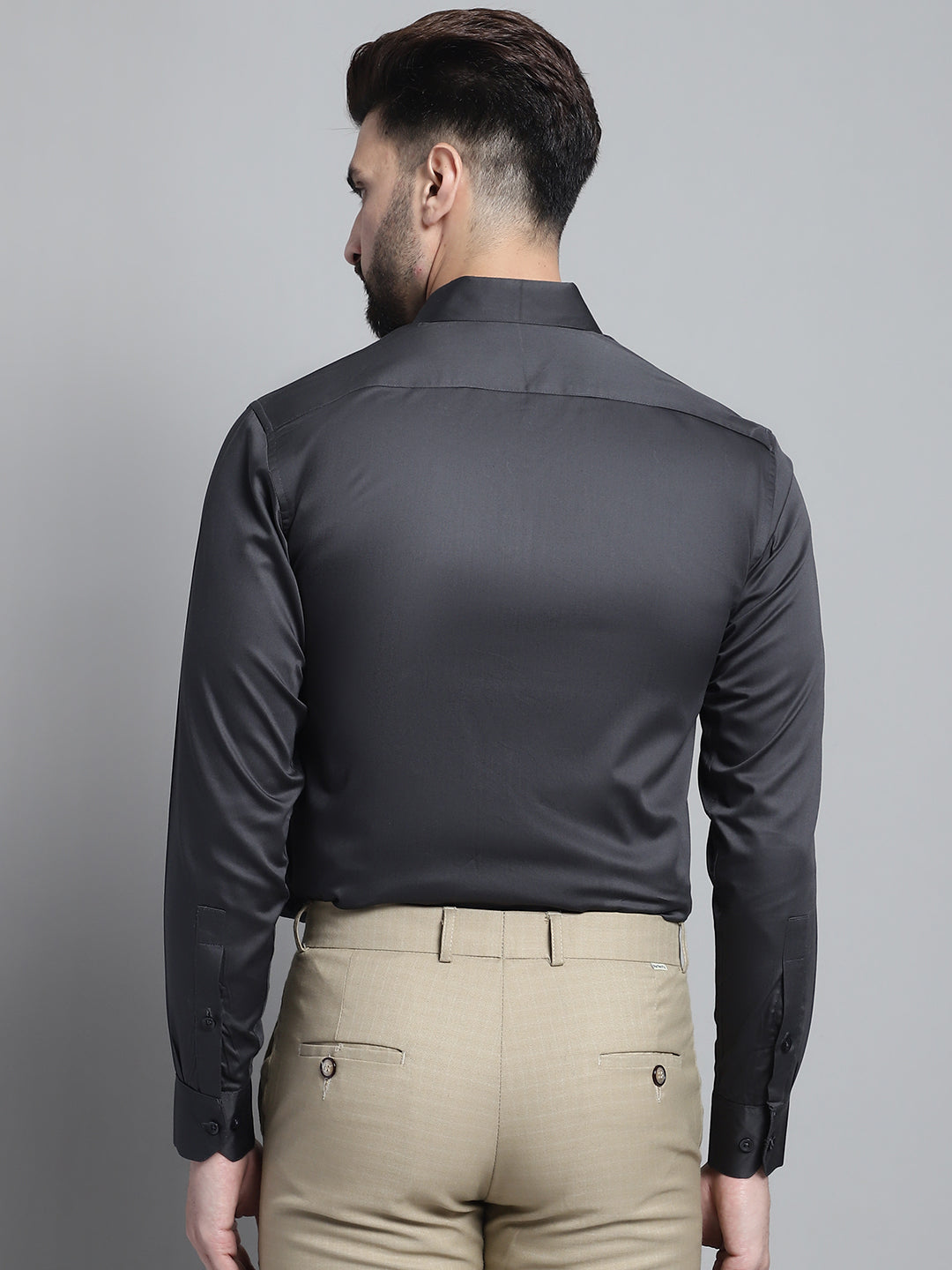 Jainish Men's Cotton Solid Formal Shirt - Olive - Distacart