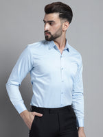 Thumbnail for Jainish Men's Cotton Solid Formal Shirt - Sky Blue - Distacart