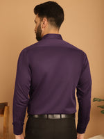 Thumbnail for Indian Needle Men's Cotton Solid Formal Shirt - Wine - Distacart