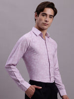 Thumbnail for Jainish Men's Geomatric Printed Cotton Blend Formal Shirt - Light-Purple - Distacart