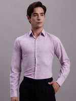 Thumbnail for Jainish Men's Geomatric Printed Cotton Blend Formal Shirt - Light-Purple - Distacart