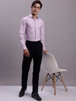 Thumbnail for Jainish Men's Geomatric Printed Cotton Blend Formal Shirt - Light-Purple - Distacart