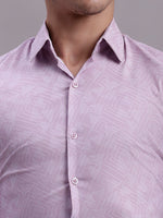 Thumbnail for Jainish Men's Geomatric Printed Cotton Blend Formal Shirt - Light-Purple - Distacart