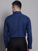 Thumbnail for Jainish Men's Classic Checks Formal Shirt - Blue - Distacart