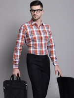 Thumbnail for Jainish Men's Classic Checks Formal Shirt - Brown - Distacart