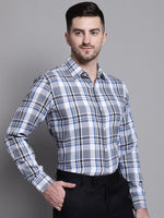 Thumbnail for Jainish Men's Classic Checks Formal Shirt - Grey - Distacart