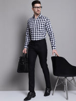 Thumbnail for Jainish Men's Buffalo Check Formal Shirt - Navy Blue - Distacart