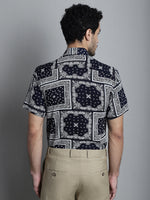 Thumbnail for Jainish Men's Paisley Printed Formal Shirts - Navy Blue - Distacart