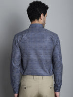 Thumbnail for Jainish Men's Geomatric Printed Formal Shirts - Navy Blue - Distacart