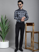 Thumbnail for Indian Needle Men's Printed Formal Shirt - Grey - Distacart