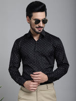 Thumbnail for Indian Needle Men's Printed Formal Shirt - Black - Distacart