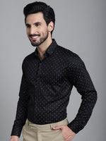 Thumbnail for Indian Needle Men's Printed Formal Shirt - Black - Distacart
