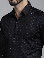 Thumbnail for Indian Needle Men's Printed Formal Shirt - Black - Distacart