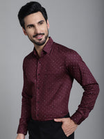 Thumbnail for Indian Needle Men's Printed Formal Shirt - Maroon - Distacart