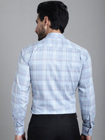 Thumbnail for Indian Needle Men's Checked Formal Shirt - Blue - Distacart