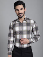 Thumbnail for Indian Needle Men's Checked Formal Shirt - Brown - Distacart