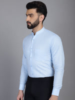 Thumbnail for Indian Needle Men's Cotton Solid Formal Shirt - Firozi - Distacart